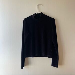 Weekday Lova Turtleneck Charcoal Ribbed Long Sleeve